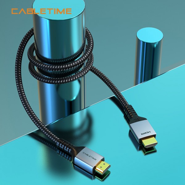 CABLETIME καλώδιο HDMI 2.1 CT-HM8K, 8K/60Hz, 48Gbps, 28AWG, 1m, μαύρο - CABLETIME