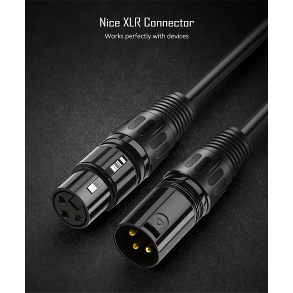 CABLETIME καλώδιο μικροφώνου XLR 11B24, 3-pin, 24AWG, 10m, μαύρο - Ήχος