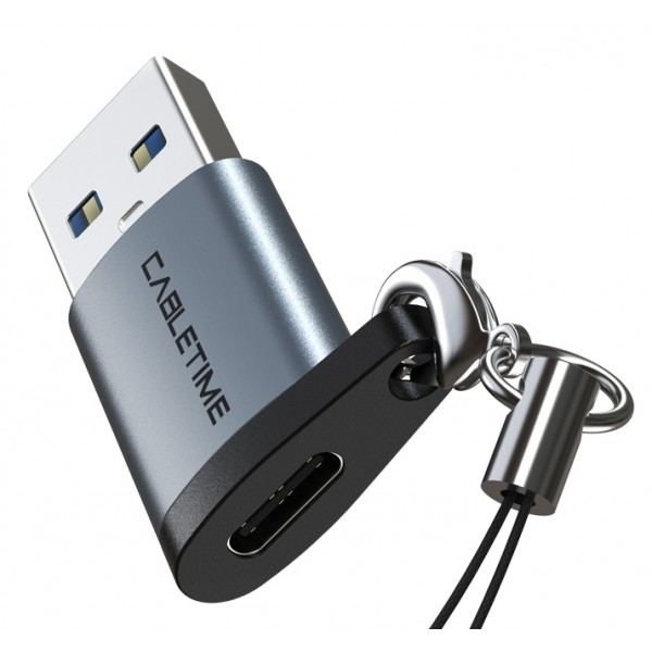 CABLETIME αντάπτορας USB-C σε USB CT-AMCF, 2.1A, 5Gbps, γκρι - Σύγκριση Προϊόντων