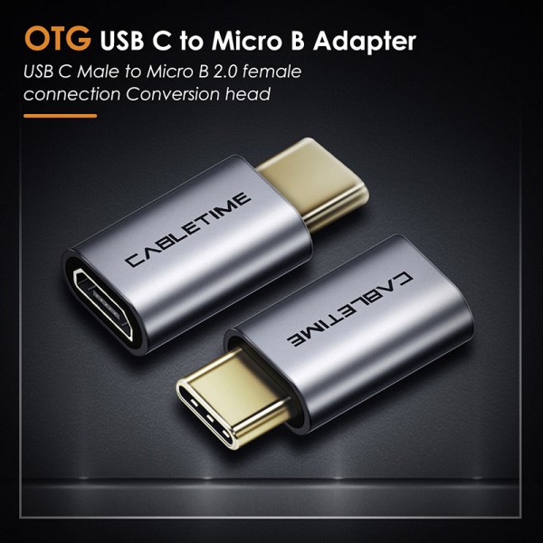 CABLETIME αντάπτορας USB-C σε micro USB CT-CMMCBF, 480Mbps, γκρι - Σύγκριση Προϊόντων