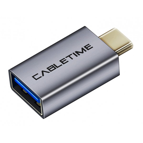 CABLETIME αντάπτορας USB-C σε USB CT-CMAFOTG, 5Gbps, γκρι - CABLETIME