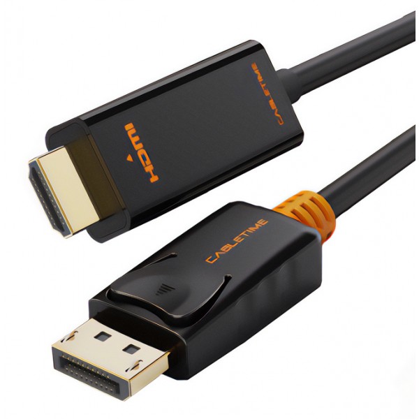 CABLETIME καλώδιο DisplayPort σε HDMI CT-AV585, 1080p/60Hz, 1m, μαύρο - Εικόνα