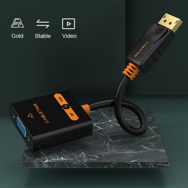CABLETIME αντάπτορας DisplayPort σε VGA AV586, 1080p/60Hz, μαύρος - Σύγκριση Προϊόντων