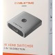 CABLETIME HDMI switch CT-HS4K, 2 σε 1, 4K, bidirectional, γκρι