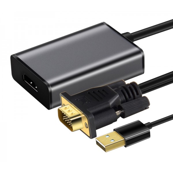 CABLETIME αντάπτορας HDMI σε VGA CT-VGAH με USB, 1080p, 0.15m, μαύρος - Σύγκριση Προϊόντων