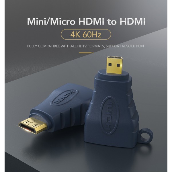 CABLETIME αντάπτορας micro HDMI σε HDMI HA16R, 4K/60Hz, μπλε - CABLETIME