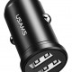 USAMS φορτιστής αυτοκινήτου C20, 2x USB, 2.4A, μαύρος