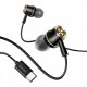 USAMS earphones με μικρόφωνο US-SJ482, USB-C σύνδεση, Φ10mm, 1.2m, μαύρα