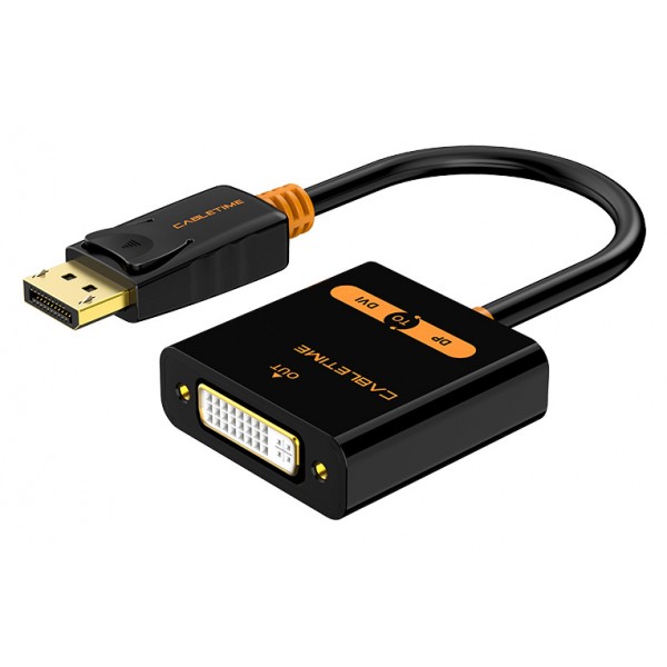 CABLETIME αντάπτορας DisplayPort σε DVI CT-02G, 1080p, μαύρος - Σύγκριση Προϊόντων