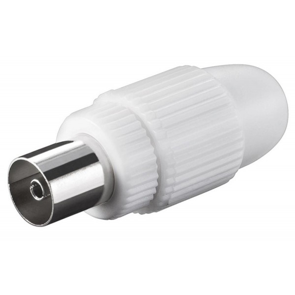 POWERTECH βύσμα κεραίας PAL CAB-V031, θηλυκό, 15.88mm, λευκό, 5τμχ - RF (Κεραίας)