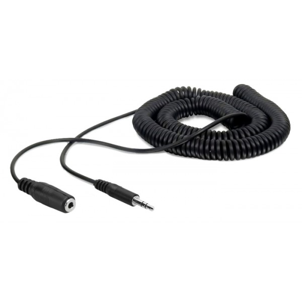 POWERTECH καλώδιο 3.5mm αρσενικό σε θηλυκό CAB-J046, 3 pin, 5m, μαύρο - Ήχος