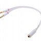 POWERTECH καλώδιο 2x 3.5mm σε 3.5mm θηλυκό CAB-J048, 0.2m, λευκό