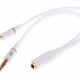 POWERTECH καλώδιο 2x 3.5mm σε 3.5mm θηλυκό CAB-J048, 0.2m, λευκό