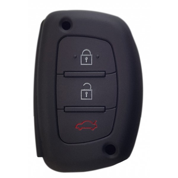 Θήκη κλειδιού για αυτοκίνητα Hyundai 1007-02, εύκαμπτη, μαύρη - Σπίτι & Gadgets