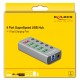 DELOCK USB hub 63262 με διακόπτες, 5x θυρών, 5Gbps, 2.4A, γκρι