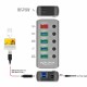 DELOCK USB hub 63263 με διακόπτες, 6x θυρών, 5Gbps, 12V/2.25A PD, γκρι