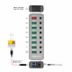 DELOCK USB hub 63264 με διακόπτες, 9x θυρών, 5Gbps, 12V/2.25A PD, γκρι