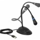 DELOCK μικρόφωνο με βάση και mute button 65871, USB, 1.7m, μαύρο