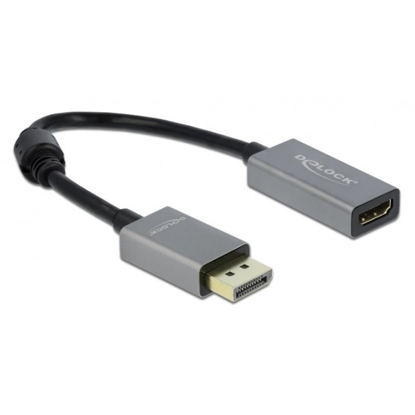 DELOCK αντάπτορας DisplayPort 1.4 σε HDMI 66436, 4K/60Hz, active, γκρι - DeLock