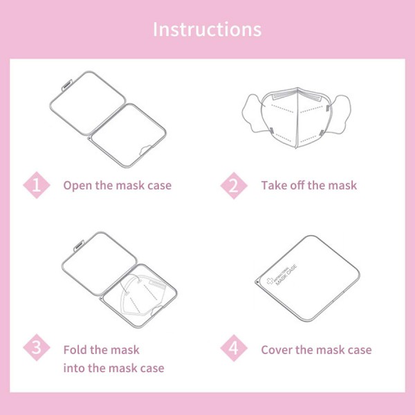 Αντιβακτηριδιακή θήκη για μάσκα CLN-0037, αδιάβροχη, ροζ - UNBRANDED