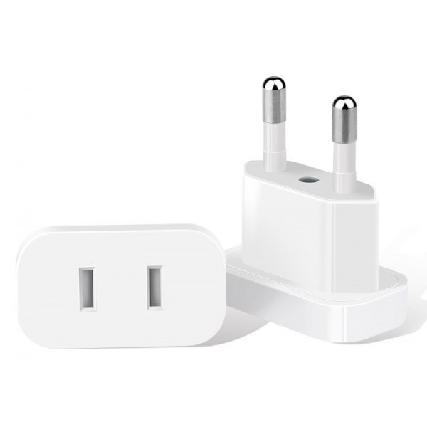 POWERTECH αντάπτορας πρίζας US σε EU PT-927, με ασφάλεια, 4.8mm, λευκός - Powertech