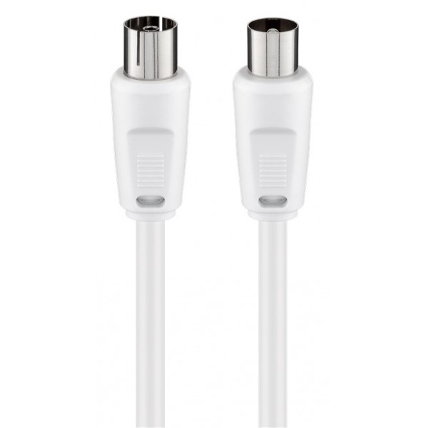 GOOBAY καλώδιο κεραίας αρσενικό σε θηλυκό 11511, 70dB, 2.5m, λευκό - GOOBAY