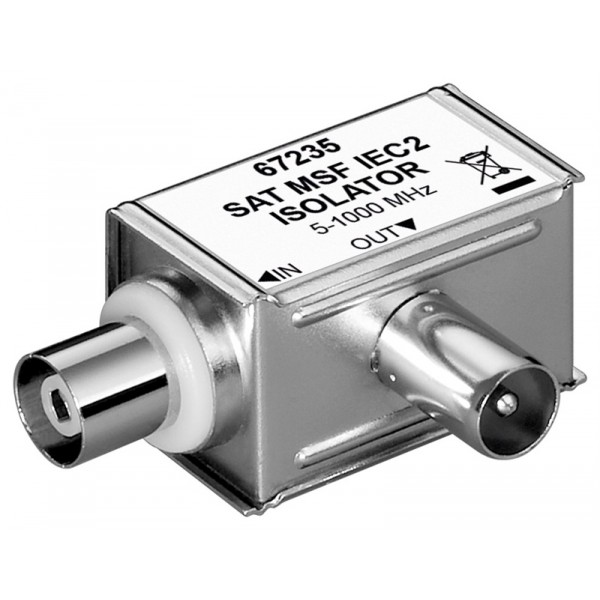 GOOBAY SAT isolator 67235, γωνιακό, 5MHz - 1000MHz, ασημί - Κεραίες TV - Αποκωδικοποιητές