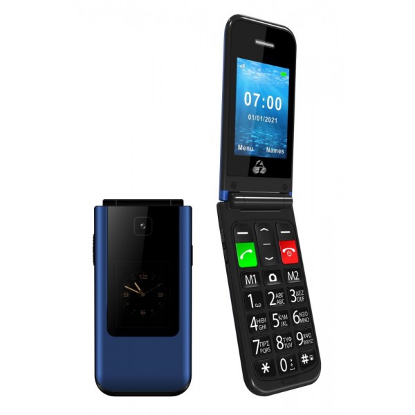 POWERTECH Κινητό Τηλέφωνο Sentry Dual II, 2 οθόνες, SOS Call, μπλε - Κινητά Τηλέφωνα