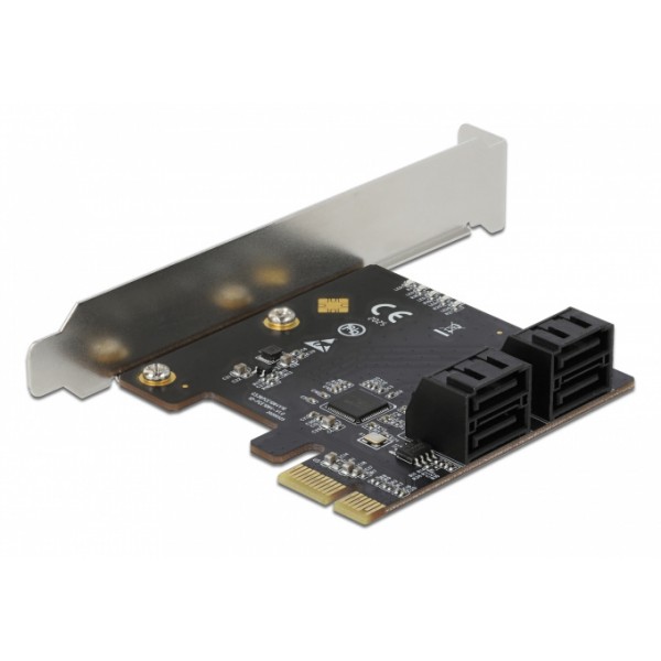 DELOCK κάρτα επέκτασης PCIe σε 4x SATA 90010, 6Gb/s, Low Profile - Νέα & Ref PC