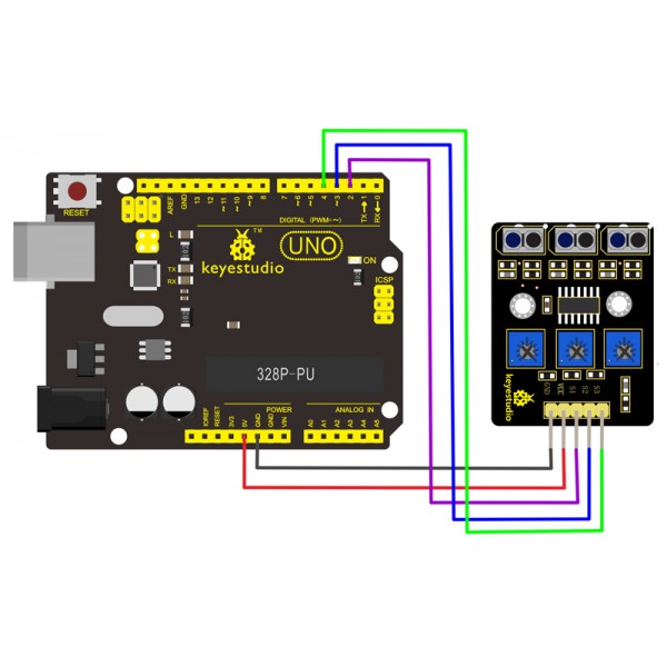 KEYESTUDIO 3-channel infrared line tracking sensor KS0453 - Ρομποτική
