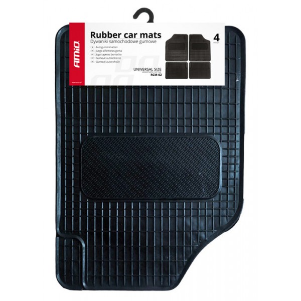 AMIO σετ πατάκια αυτοκινήτου RCM-02, 50x70cm & 48x36cm, universal, μαύρο - Αξεσουάρ Αυτοκινήτου