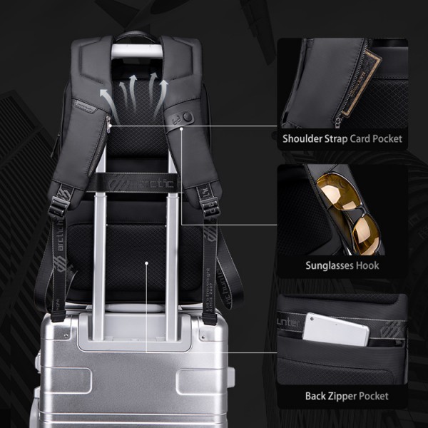 ARCTIC HUNTER τσάντα πλάτης B00443 με θήκη laptop 15.6, USB, 19L, μαύρη - Σπίτι & Gadgets