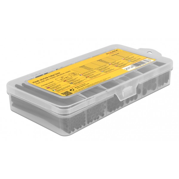 DELOCK σετ θερμοσυστελλόμενων μονωτικών 20734, 4:1 & 3:1, μαύρα, 116τμχ - Service & Εργαλεία