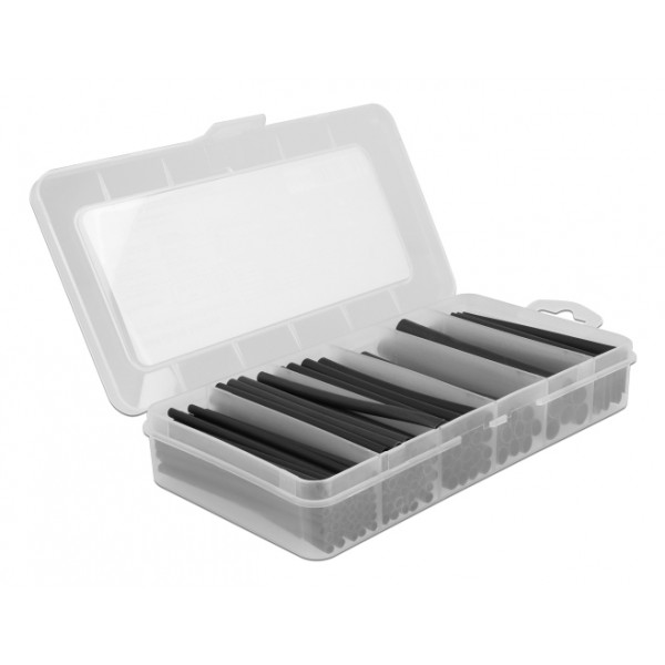 DELOCK σετ θερμοσυστελλόμενων μονωτικών 20734, 4:1 & 3:1, μαύρα, 116τμχ - Service & Εργαλεία