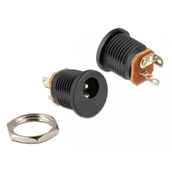 DELOCK βύσμα τροφοδοσίας DC 2.1 x 5.5mm 65503, μαύρο - DeLock