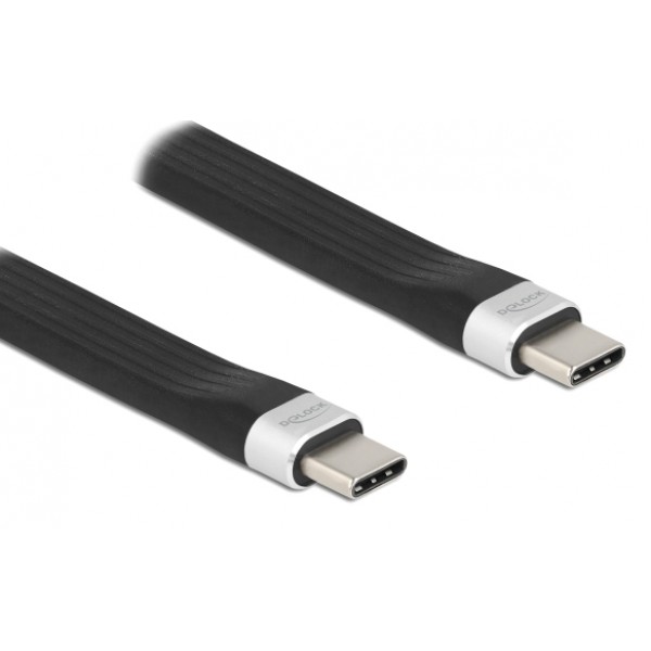 DELOCK καλώδιο USB 3.2 Gen 2 Type-C 85770, 10Gbps, 3A, FPC, flat, 13.5cm - DeLock
