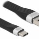 DELOCK καλώδιο USB 3.2 σε USB-C 85771, 3A, 5Gbps, FPC, 13.5cm, μαύρο