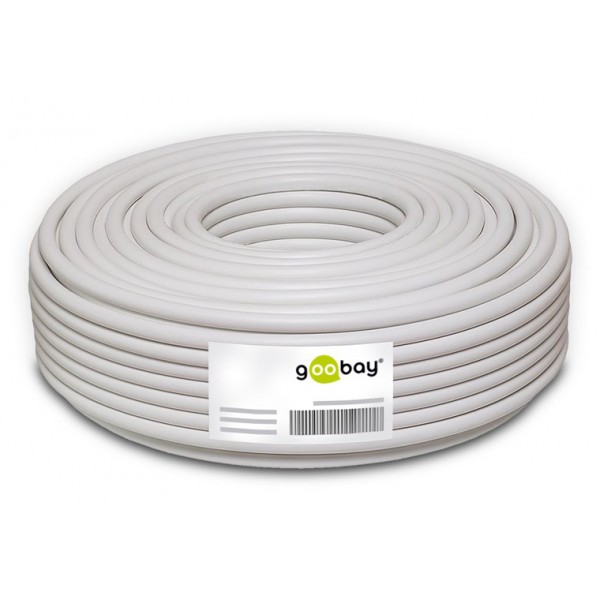 GOOBAY καλώδιο κεραίας 51511, 100dB, 75Ω, CCS, 50m, λευκό - RF (Κεραίας)