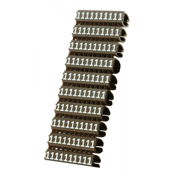 POWERTECH Clip αρίθμησης καλωδίου Νο 1, Brown, 10τεμ. - Powertech