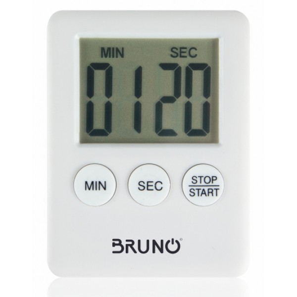 BRUNO χρονόμετρο & αντίστροφη μέτρηση BRN-0063, LCD, με μαγνήτη, λευκό - Οικιακές Συσκευές
