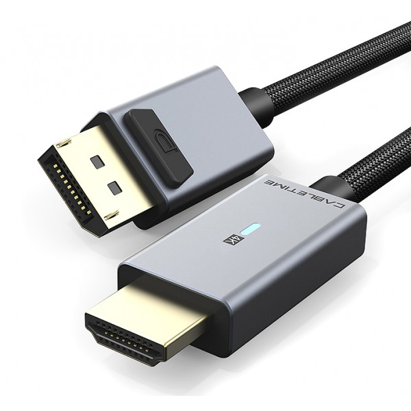 CABLETIME καλώδιο DisplayPort σε HDMI CT-P02G4K, 4K, 1.8m, μαύρο - Εικόνα