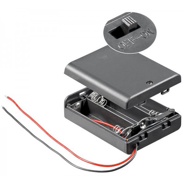 GOOBAY θήκη μπαταρίας με διακόπτη 12445, 3x AA LR6, αδιάβροχη, μαύρη - Service & Εργαλεία