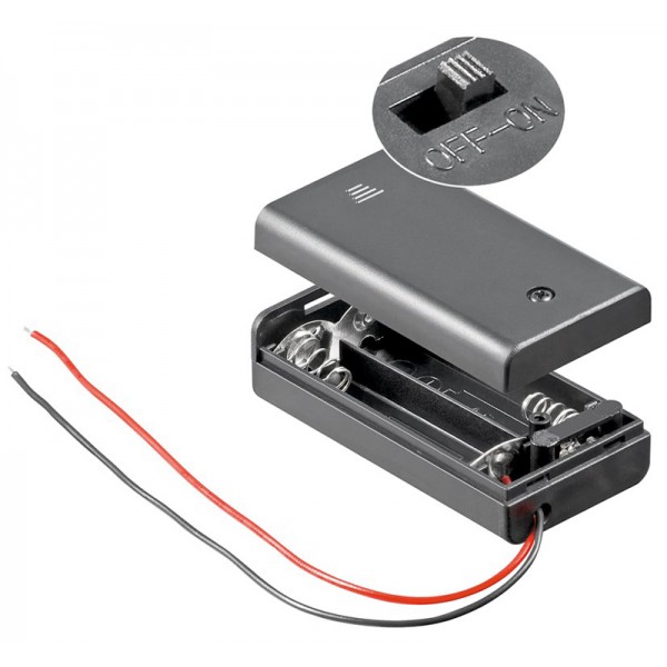 GOOBAY θήκη μπαταρίας με διακόπτη 12443, 2x AA LR6, αδιάβροχη, μαύρη - Service & Εργαλεία