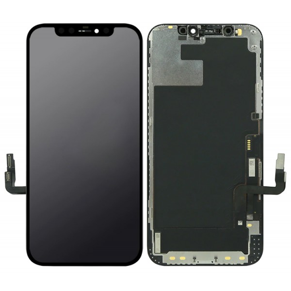 TW INCELL LCD για iPhone 12/12 Pro, camera-sensor ring, earmesh, μαύρη - Service