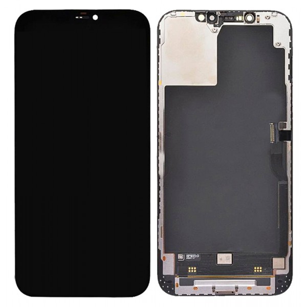 TW INCELL LCD για iPhone 12 Pro Max, camera-sensor ring, earmesh, μαύρη - Service