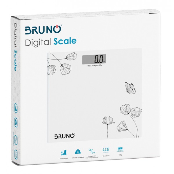 BRUNO ψηφιακή ζυγαριά BRN-0055, έως 180kg, λευκή - Ζυγαριές