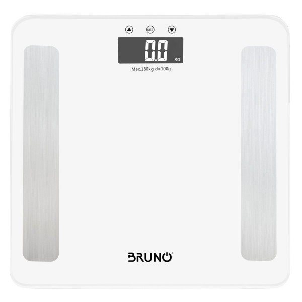 BRUNO ψηφιακή ζυγαριά με λιπομετρητή BRN-0057, έως 180kg, λευκή - Ζυγαριές