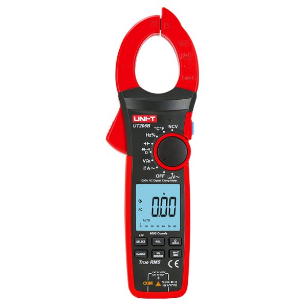 UNI-T πολύμετρο & αμπεροτσιμπίδα UT206B, 1000A AC, NCV, True RMS - UNI-T