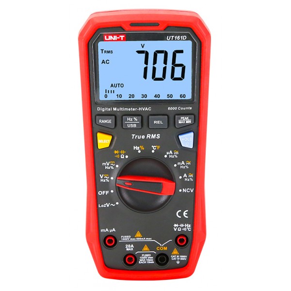 UNI-T ψηφιακό πολύμετρο UT161D, 1000V AC/DC, NCV, True RMS - UNI-T