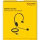 DELOCK headphones με μικρόφωνο 27177, mono, USB, volume control, μαύρα